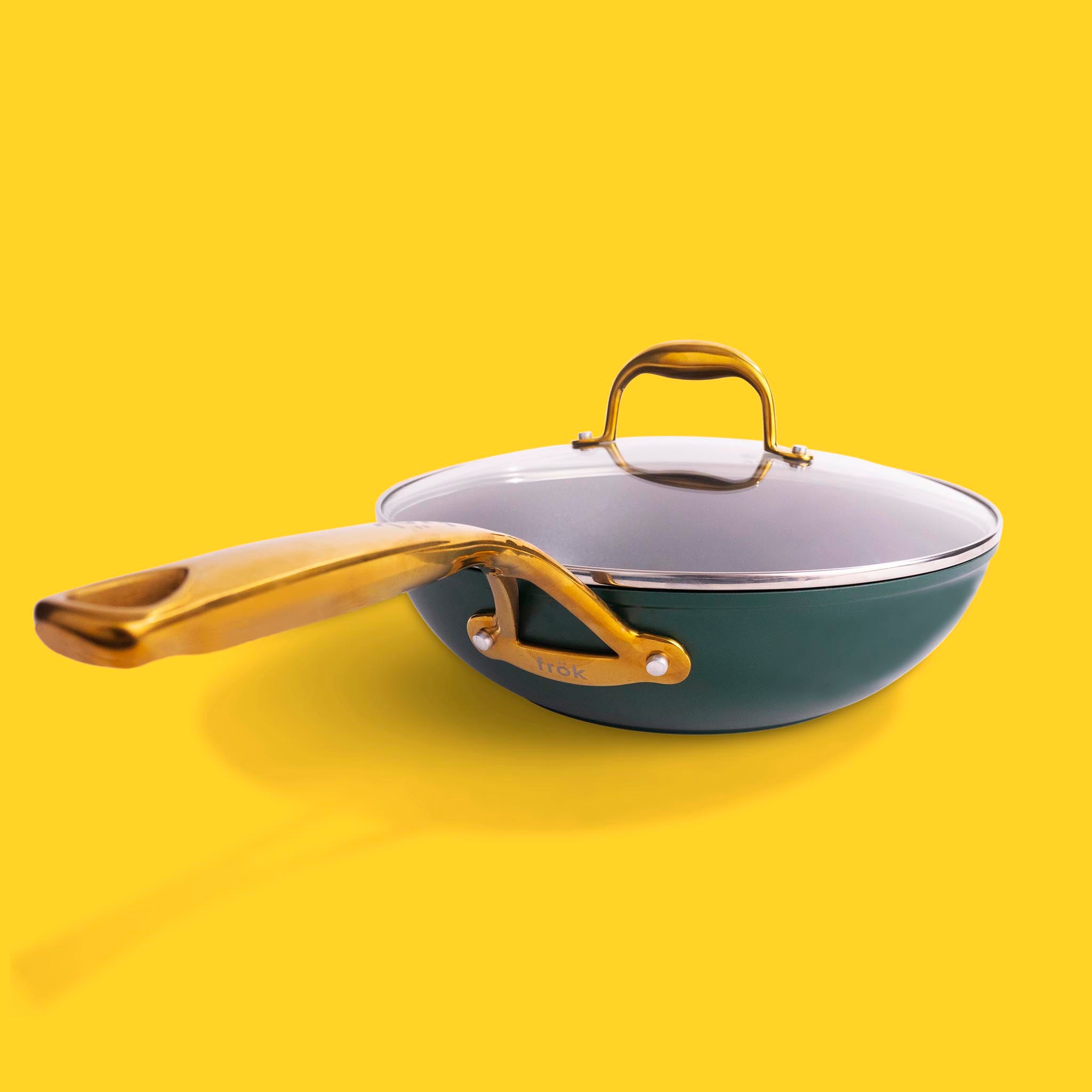 Large Skillet Nonstick Frying Pan with Golden Titanium Coated