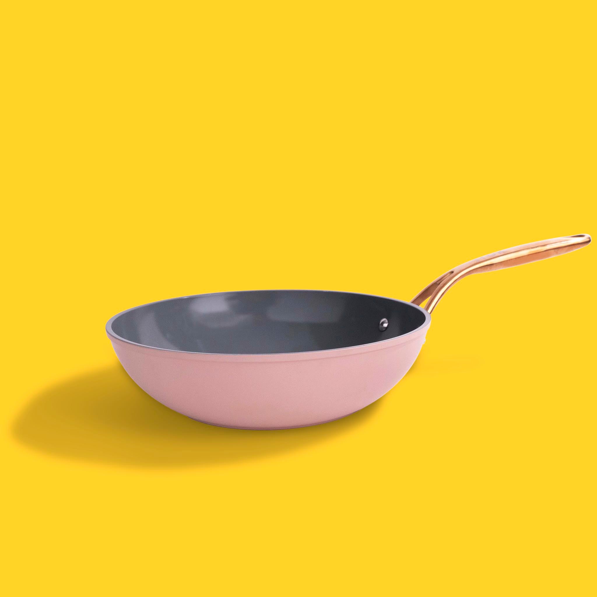 Frök Platinum Non-Stick Fry Pan & Wok Combo With Lid – 11-Inch, Blush & Rose Gold